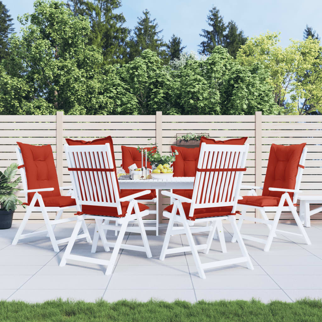 Cuscini Sedia Schiena Alta 6 Rosso Mélange 120x50x7 Tessuto | homemem39