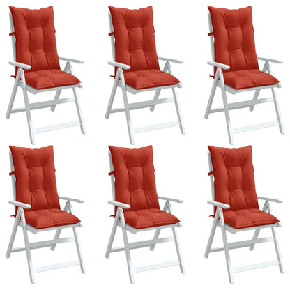 Cuscini Sedia Schiena Alta 6 Rosso Mélange 120x50x7 Tessuto | homemem39