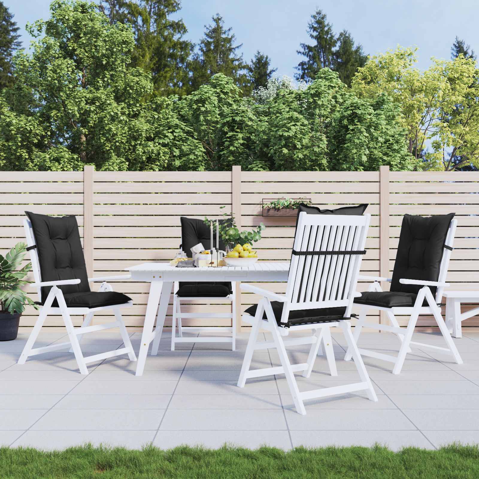Set di cuscini per sedia alta 4 pcs Melange nero | homemem39