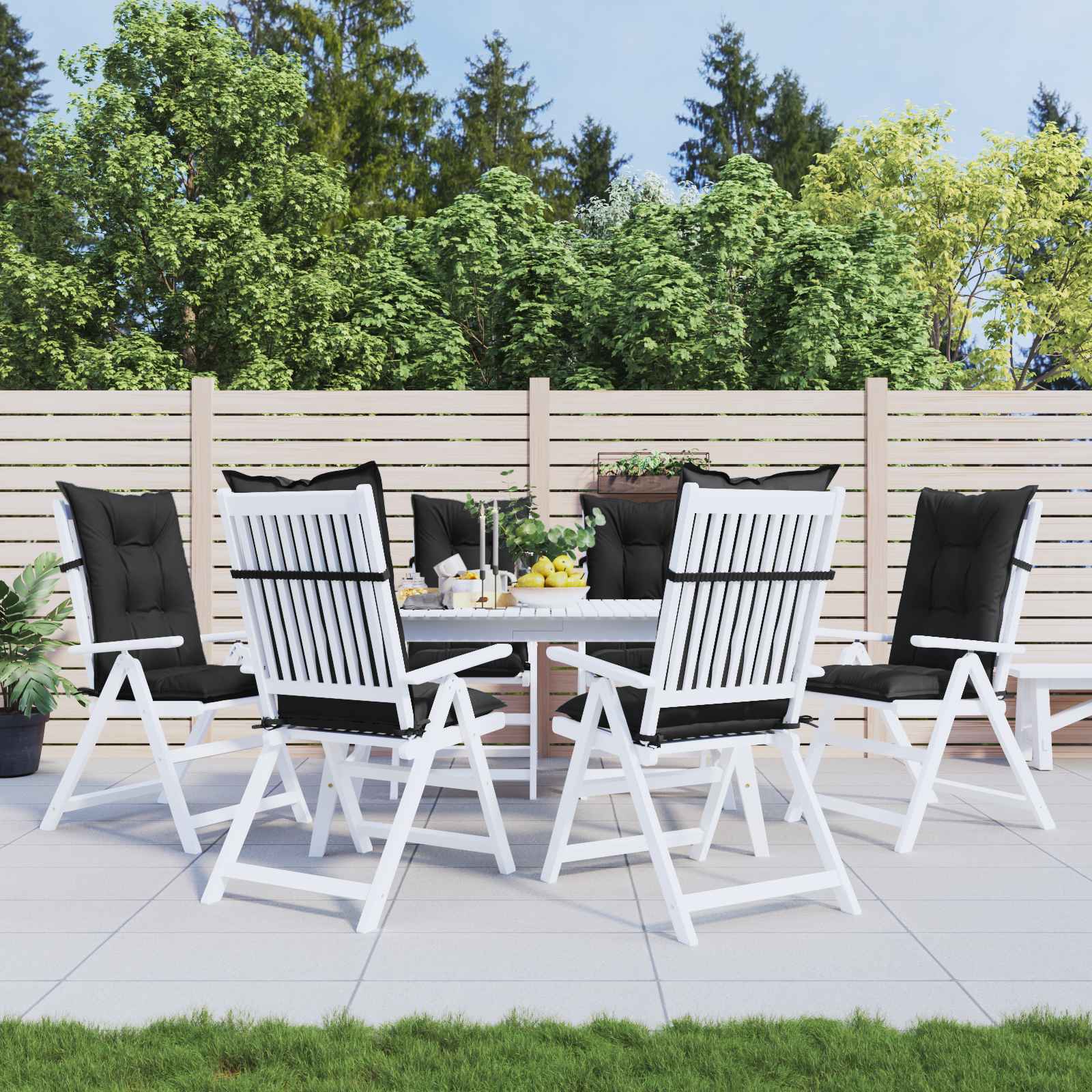 Set di cuscini per sedia alta 6 pcs Melange nero | homemem39