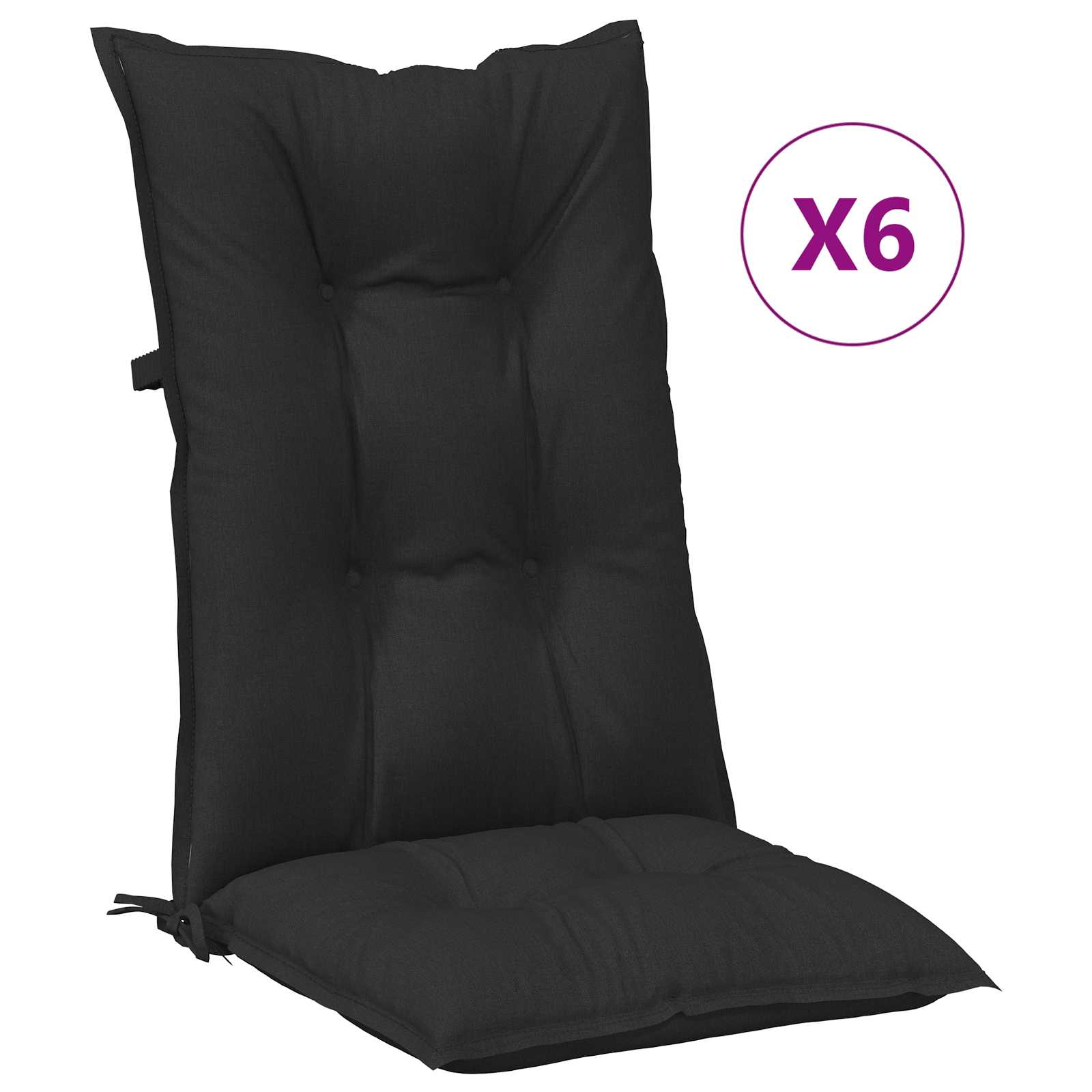 Set di cuscini per sedia alta 6 pcs Melange nero | homemem39