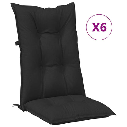 Set di cuscini per sedia alta 6 pcs Melange nero | homemem39