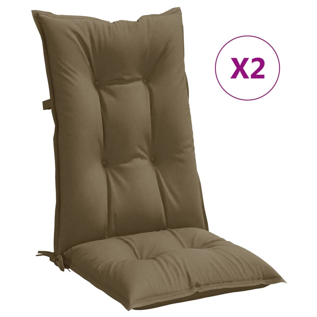 Cuscini Sedia Schiena Alta 2 Tortora Mélange 120x50x7 Tessuto | homemem39