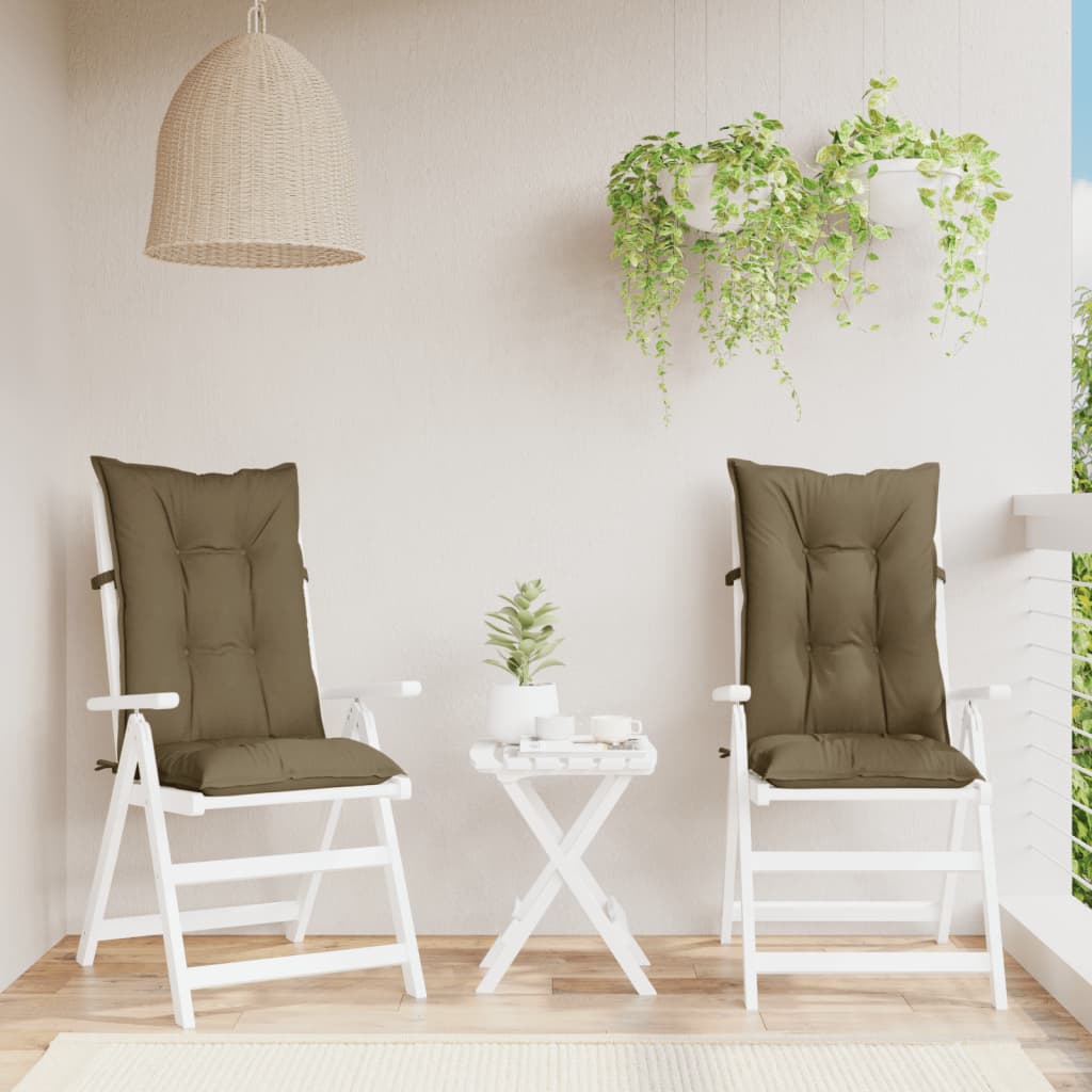 Cuscini Sedia Schiena Alta 2 Tortora Mélange 120x50x7 Tessuto | homemem39