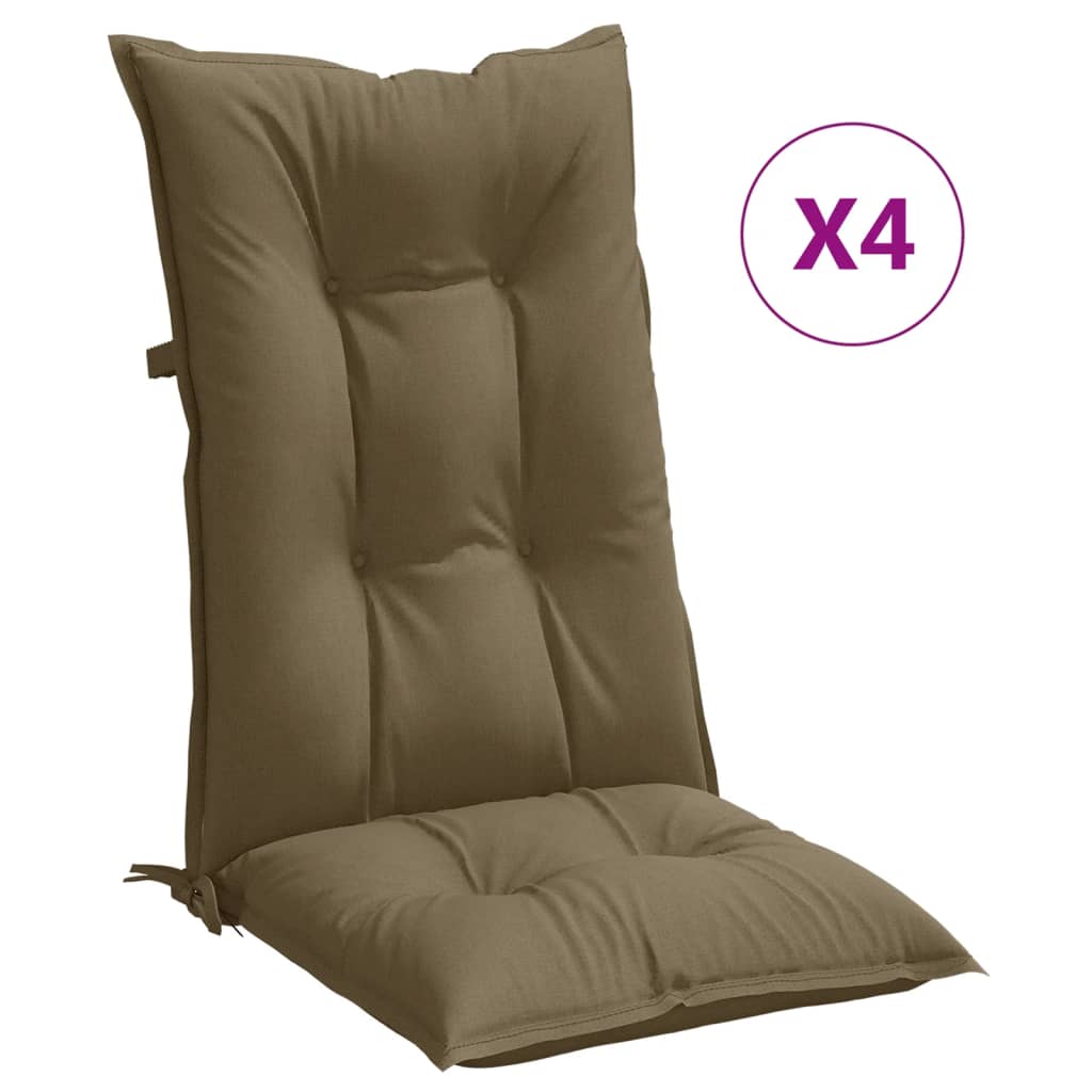Cuscini Sedia Schiena Alta 4 Tortora Mélange 120x50x7 Tessuto | homemem39