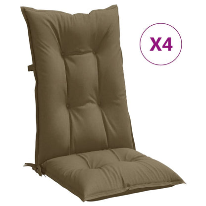 Cuscini Sedia Schiena Alta 4 Tortora Mélange 120x50x7 Tessuto | homemem39