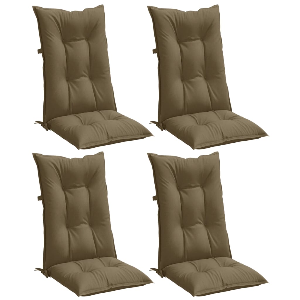 Cuscini Sedia Schiena Alta 4 Tortora Mélange 120x50x7 Tessuto | homemem39