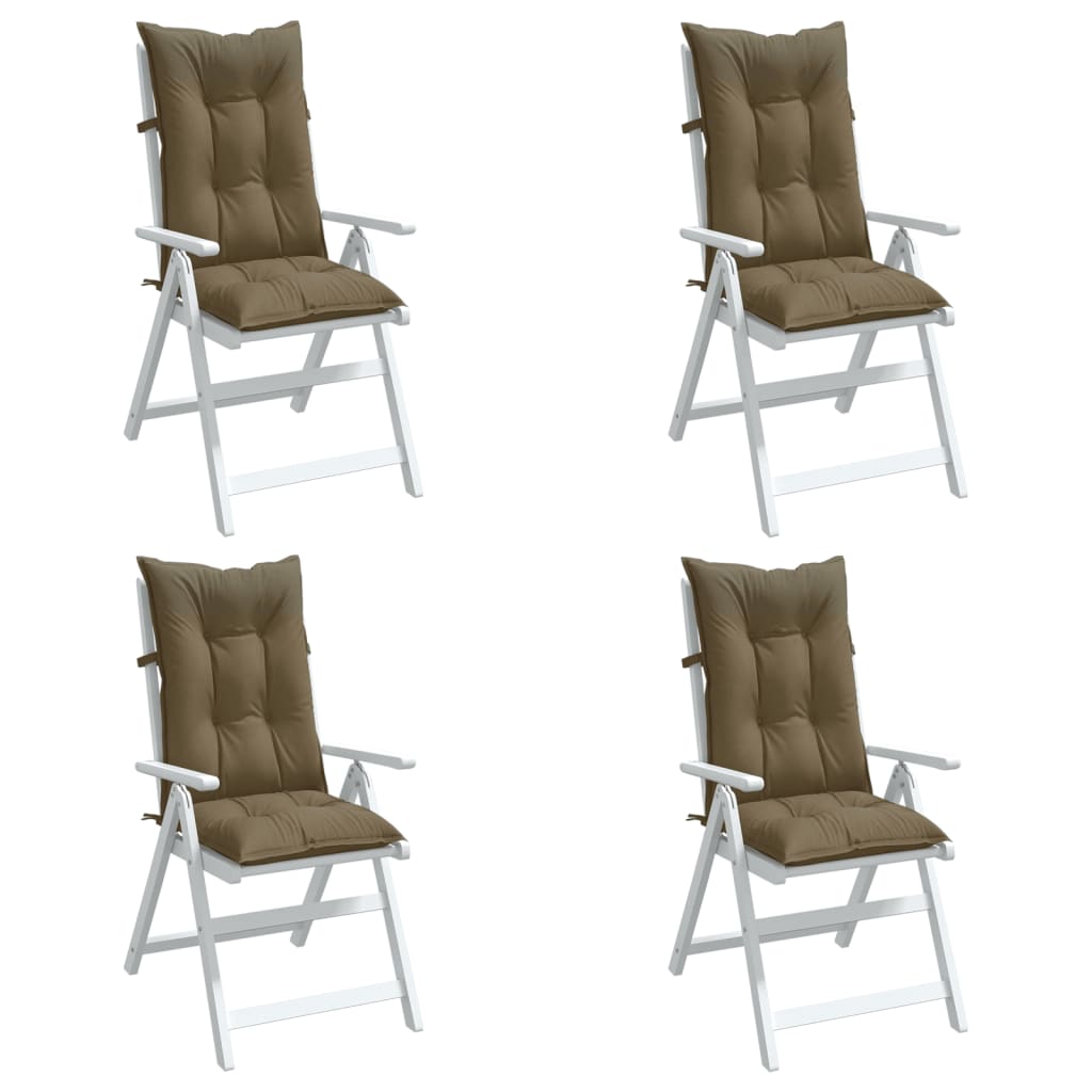 Cuscini Sedia Schiena Alta 4 Tortora Mélange 120x50x7 Tessuto | homemem39