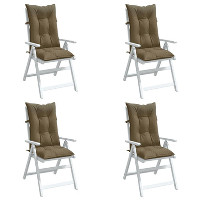 Cuscini Sedia Schiena Alta 4 Tortora Mélange 120x50x7 Tessuto | homemem39