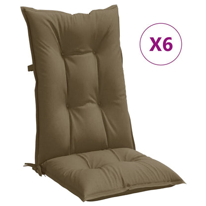 Cuscini Sedia Schiena Alta 6 Tortora Mélange 120x50x7 Tessuto | homemem39