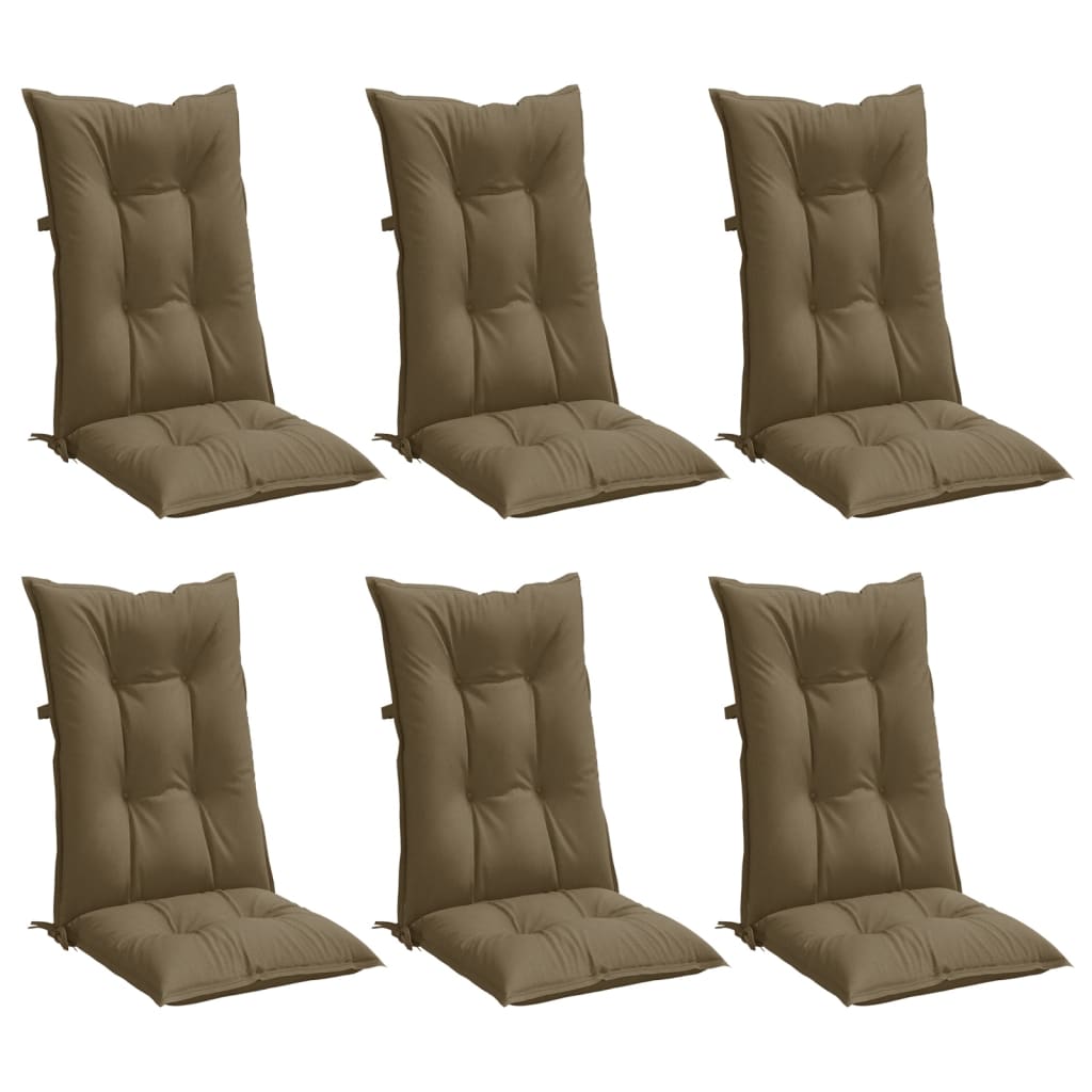 Cuscini Sedia Schiena Alta 6 Tortora Mélange 120x50x7 Tessuto | homemem39
