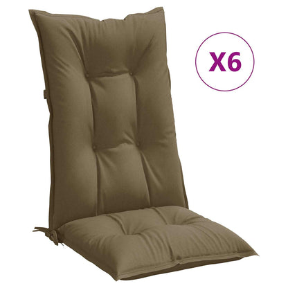 Cuscini Sedia Schiena Alta 6 Tortora Mélange 120x50x7 Tessuto