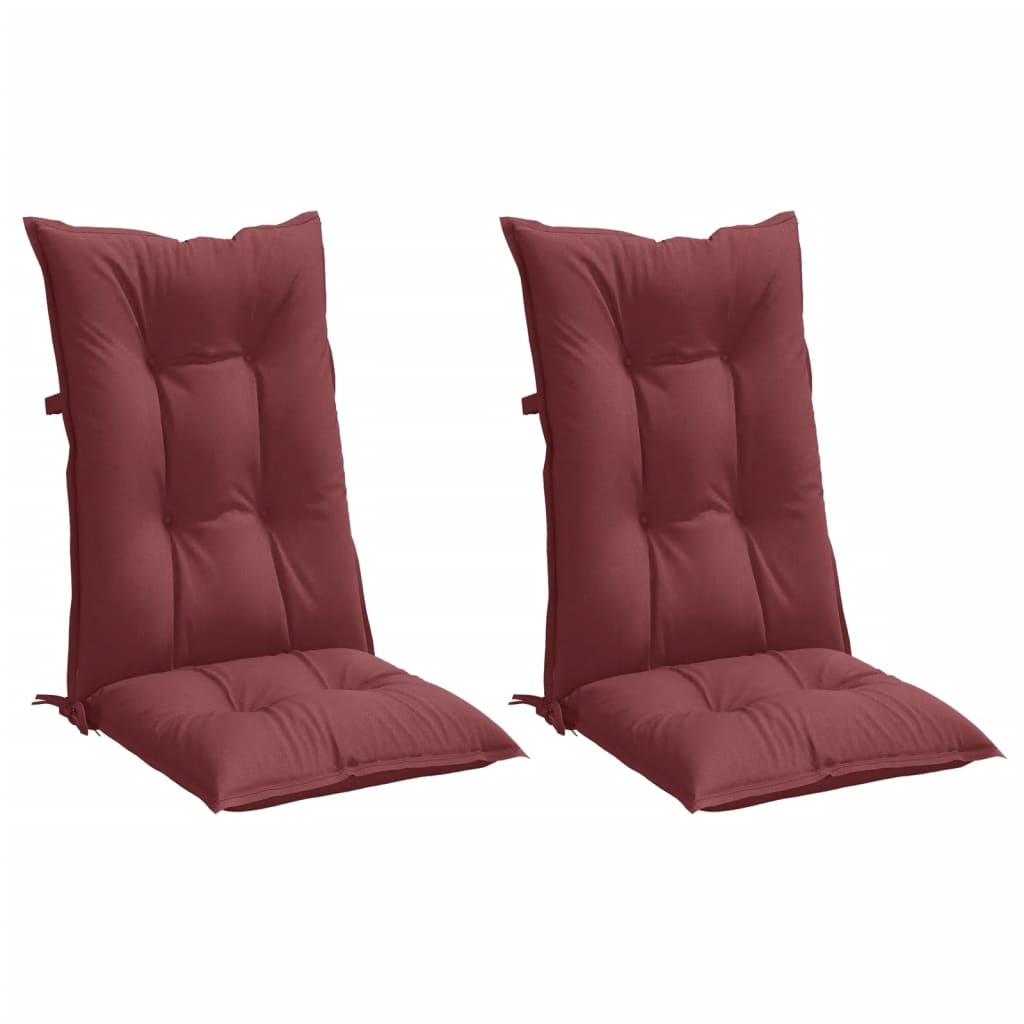 Cuscini Sedia Schiena Alta 2 Rosso Vino Mélange 120x50x7 cm | homemem39
