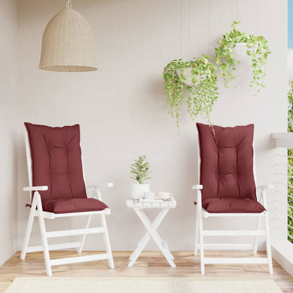 Cuscini Sedia Schiena Alta 2 Rosso Vino Mélange 120x50x7 cm | homemem39