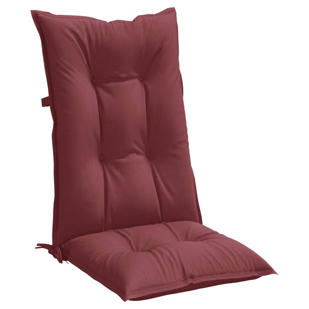 Cuscini Sedia Schiena Alta 2 Rosso Vino Mélange 120x50x7 cm | homemem39