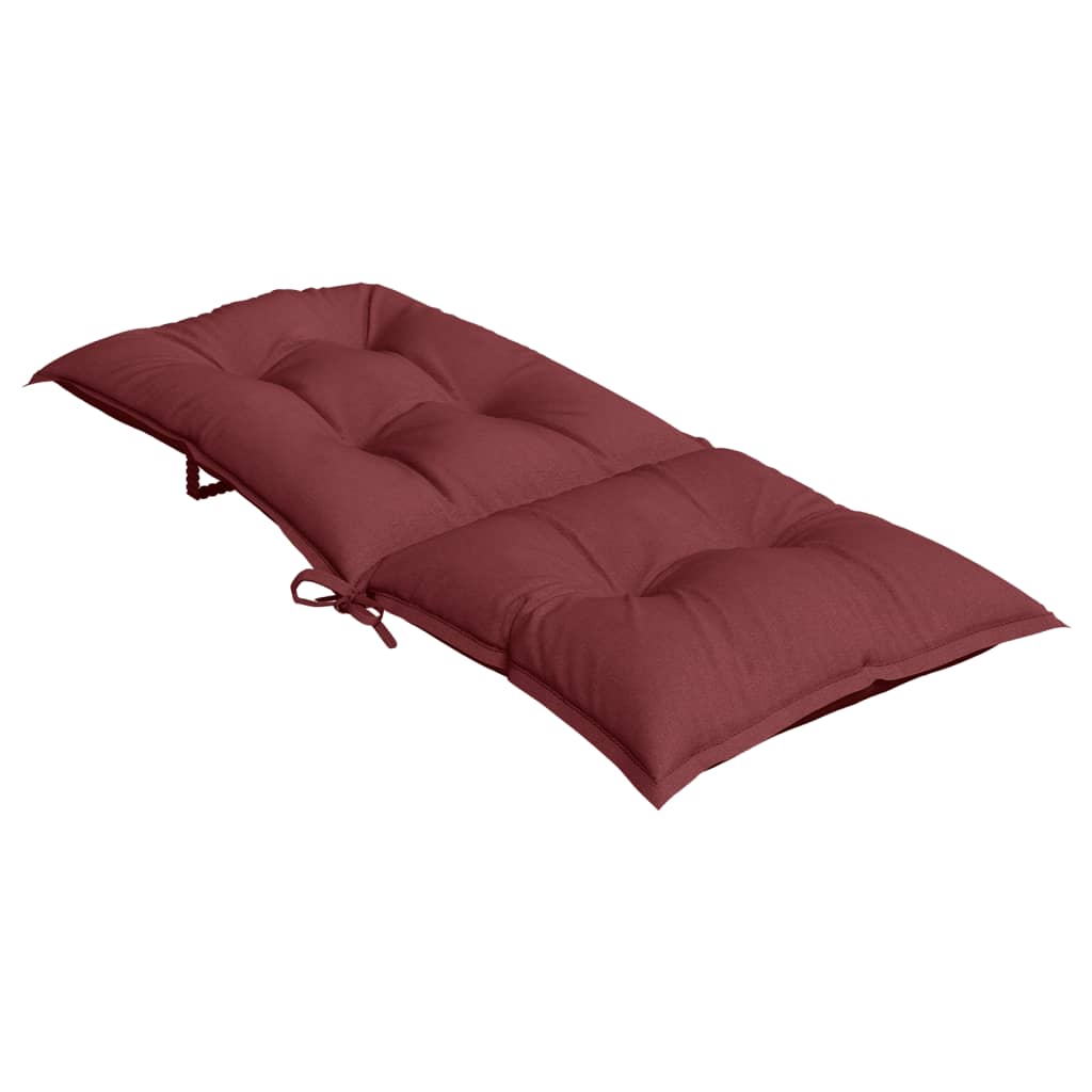 Cuscini Sedia Schiena Alta 2 Rosso Vino Mélange 120x50x7 cm | homemem39