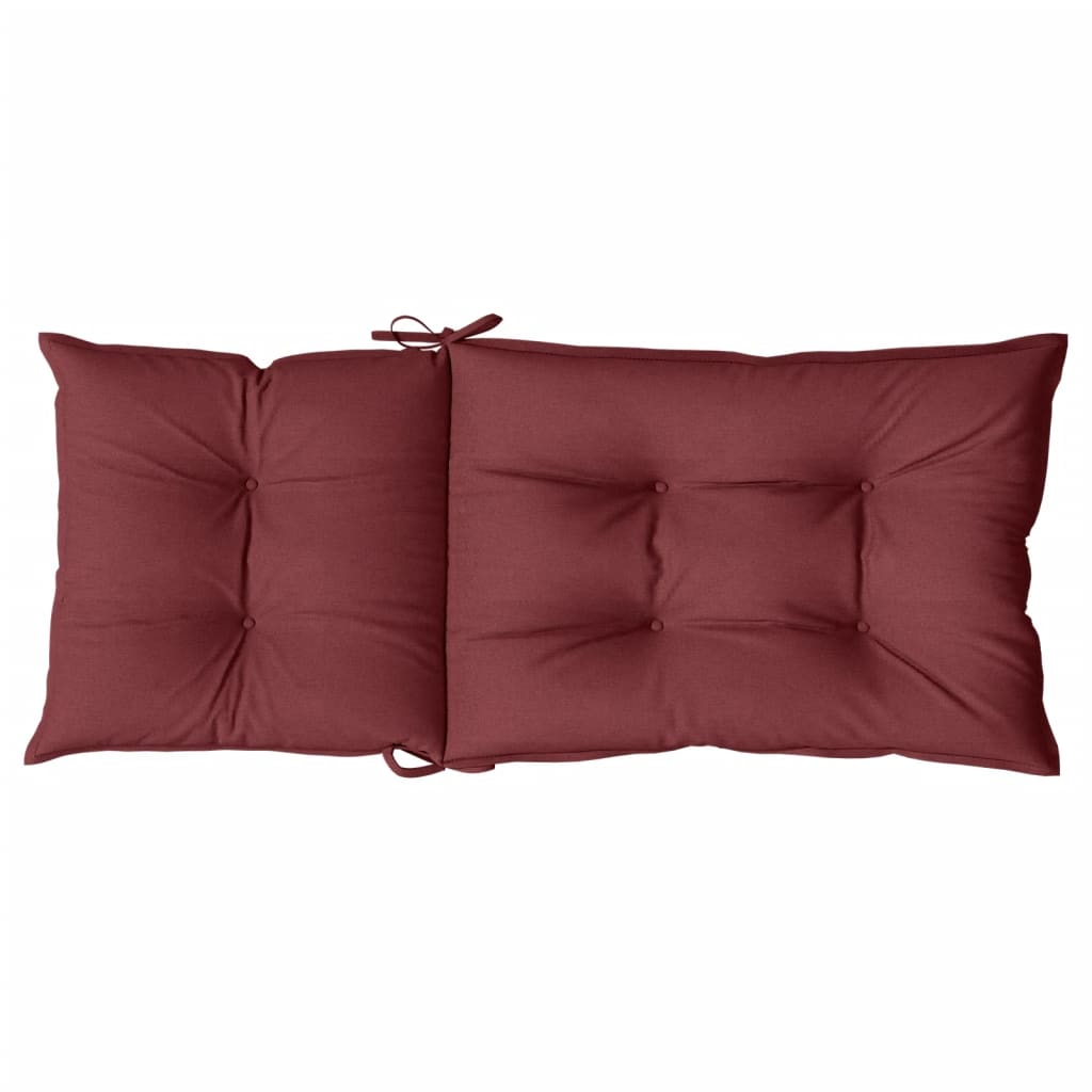 Cuscini Sedia Schiena Alta 2 Rosso Vino Mélange 120x50x7 cm | homemem39