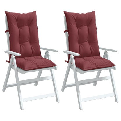 Cuscini Sedia Schiena Alta 2 Rosso Vino Mélange 120x50x7 cm | homemem39