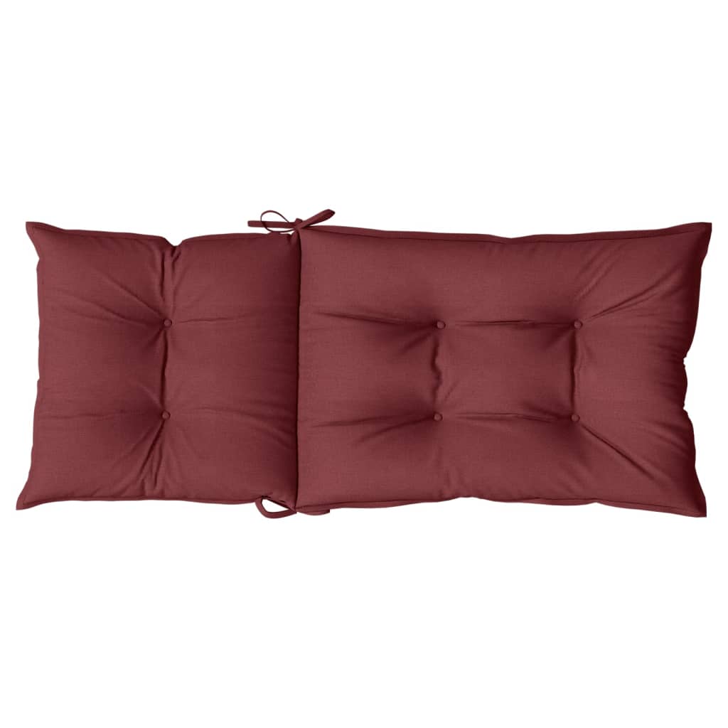 Cuscini Sedia Schiena Alta 4 Rosso Vino Mélange 120x50x7 cm | homemem39