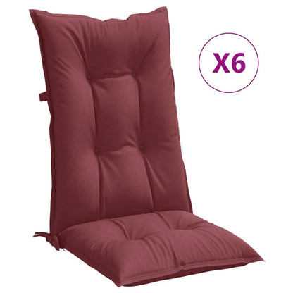 Cuscini Sedia Schiena Alta 2 Rosso Vino Mélange 120x50x7 cm | homemem39