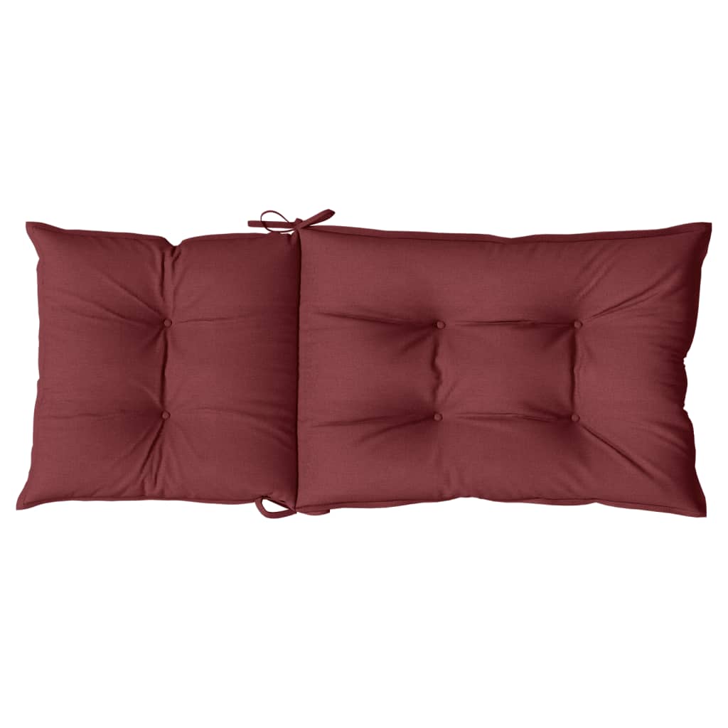 Cuscini Sedia Schiena Alta 2 Rosso Vino Mélange 120x50x7 cm | homemem39