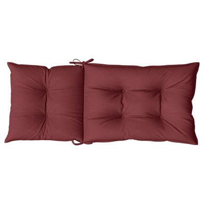 Cuscini Sedia Schiena Alta 2 Rosso Vino Mélange 120x50x7 cm | homemem39