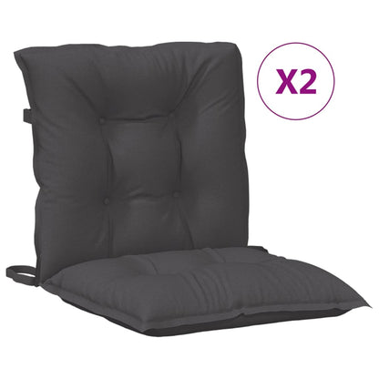 Cuscini Sedia Schiena Bassa 2 pz Antracite Mélange 100x50x7 cm | homemem39