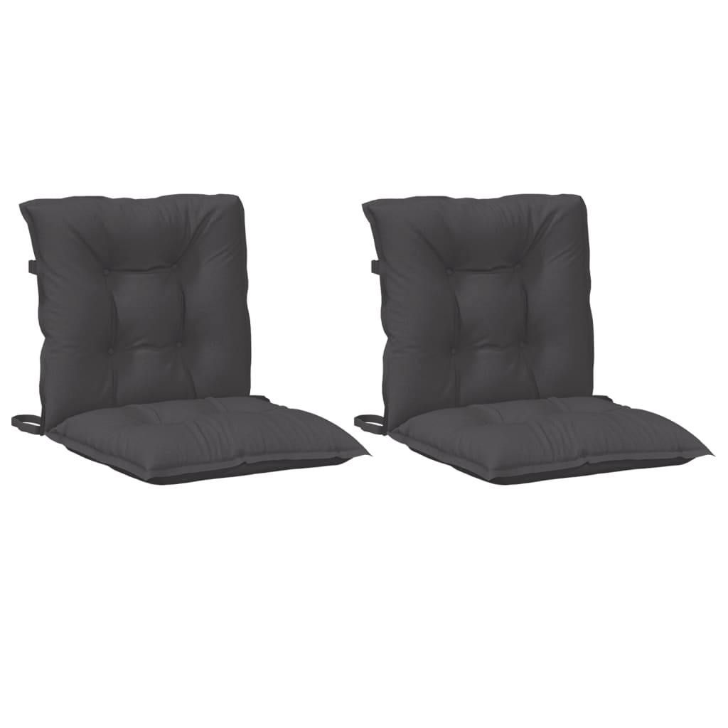 Cuscini Sedia Schiena Bassa 2 pz Antracite Mélange 100x50x7 cm | homemem39