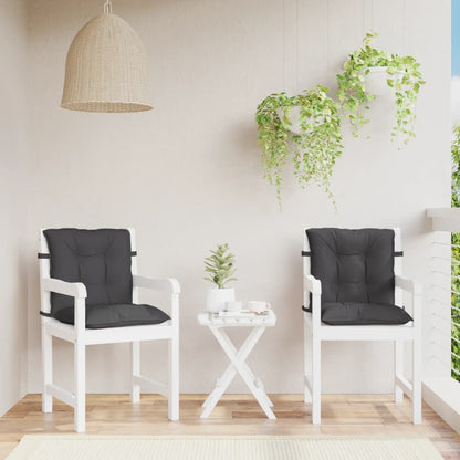 Cuscini Sedia Schiena Bassa 2 pz Antracite Mélange 100x50x7 cm | homemem39