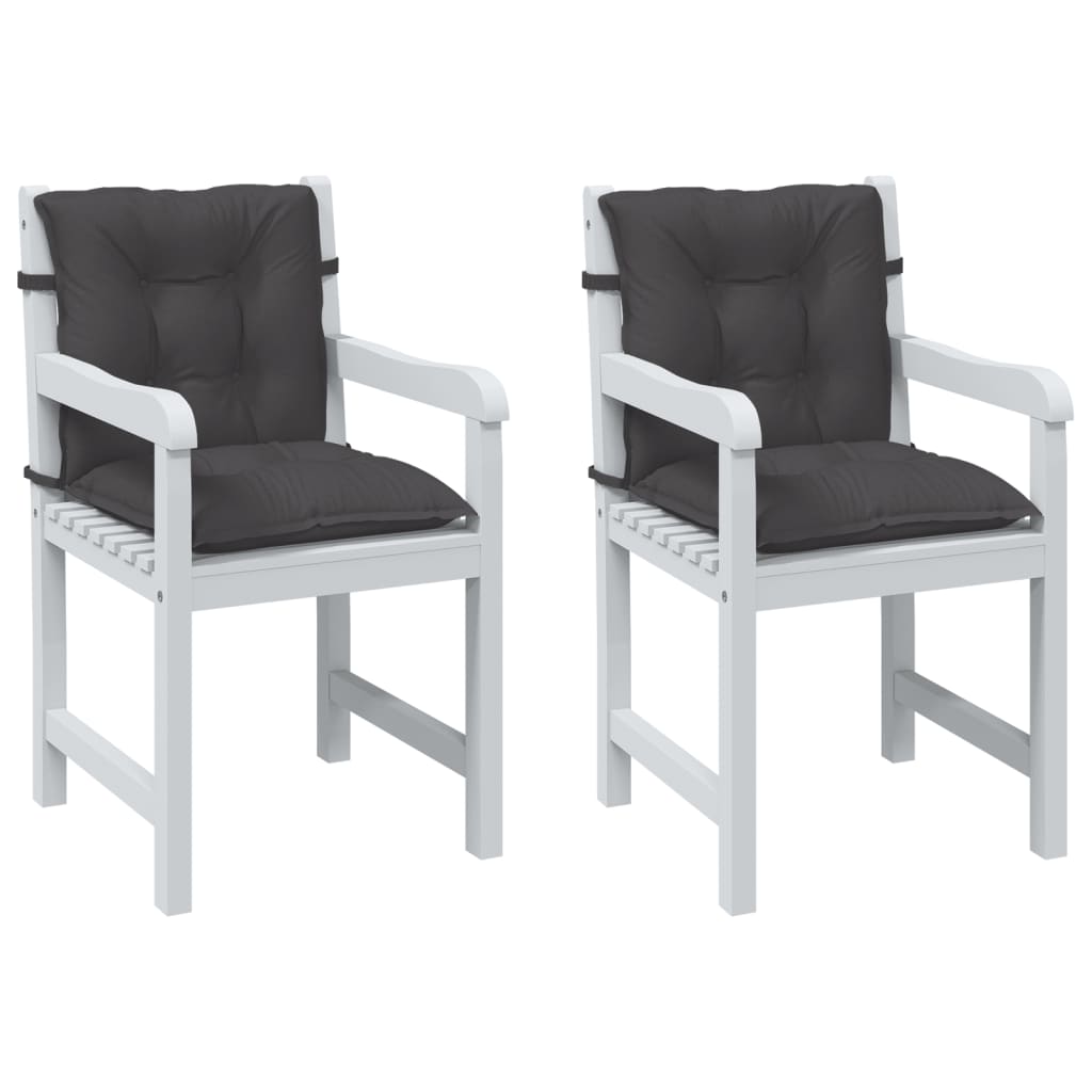 Cuscini Sedia Schiena Bassa 2 pz Antracite Mélange 100x50x7 cm | homemem39