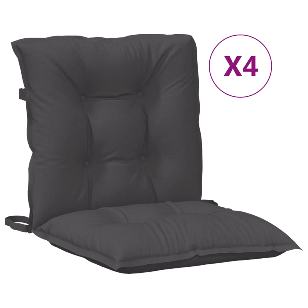 Cuscini Sedia Schiena Bassa 4 pz Antracite Mélange 100x50x7 cm | homemem39