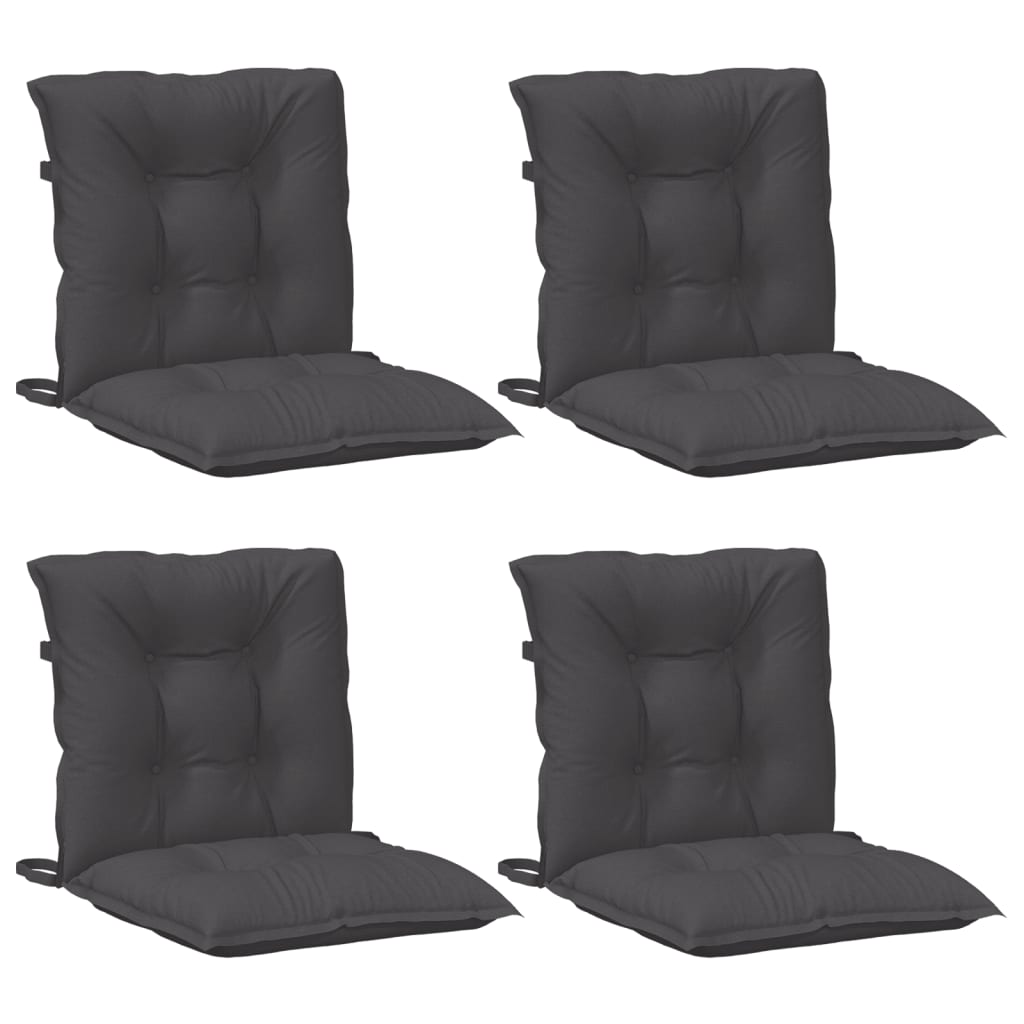 Cuscini Sedia Schiena Bassa 4 pz Antracite Mélange 100x50x7 cm | homemem39