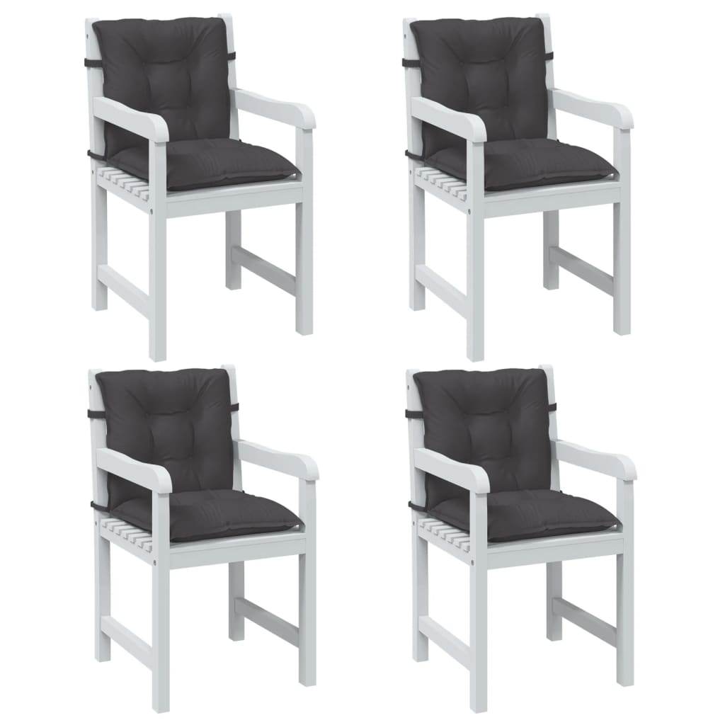 Cuscini Sedia Schiena Bassa 4 pz Antracite Mélange 100x50x7 cm | homemem39