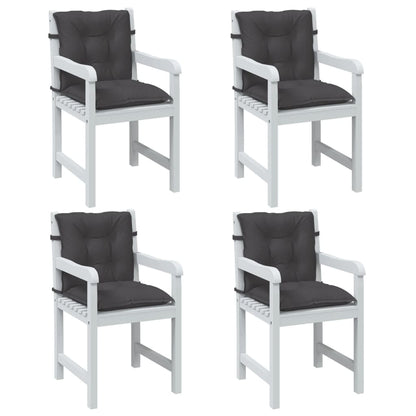 Cuscini Sedia Schiena Bassa 4 pz Antracite Mélange 100x50x7 cm | homemem39