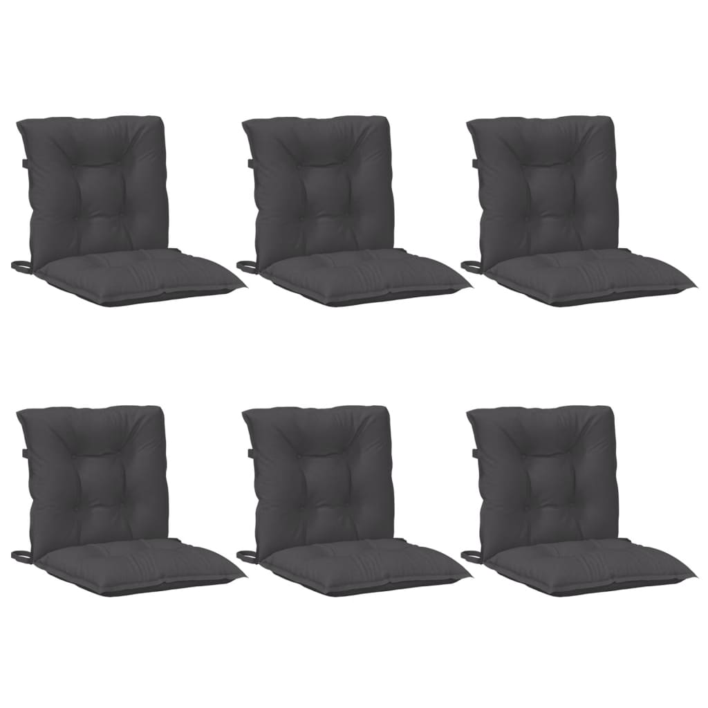 Cuscini Sedia Schiena Bassa 6 pz Antracite Mélange 100x50x7 cm | homemem39