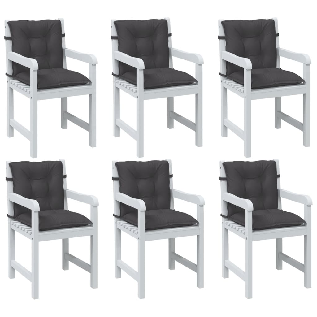 Cuscini Sedia Schiena Bassa 6 pz Antracite Mélange 100x50x7 cm | homemem39