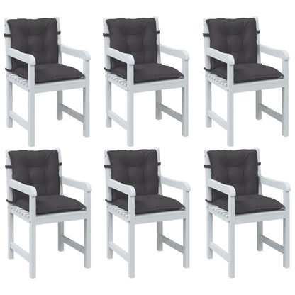 Cuscini Sedia Schiena Bassa 6 pz Antracite Mélange 100x50x7 cm | homemem39