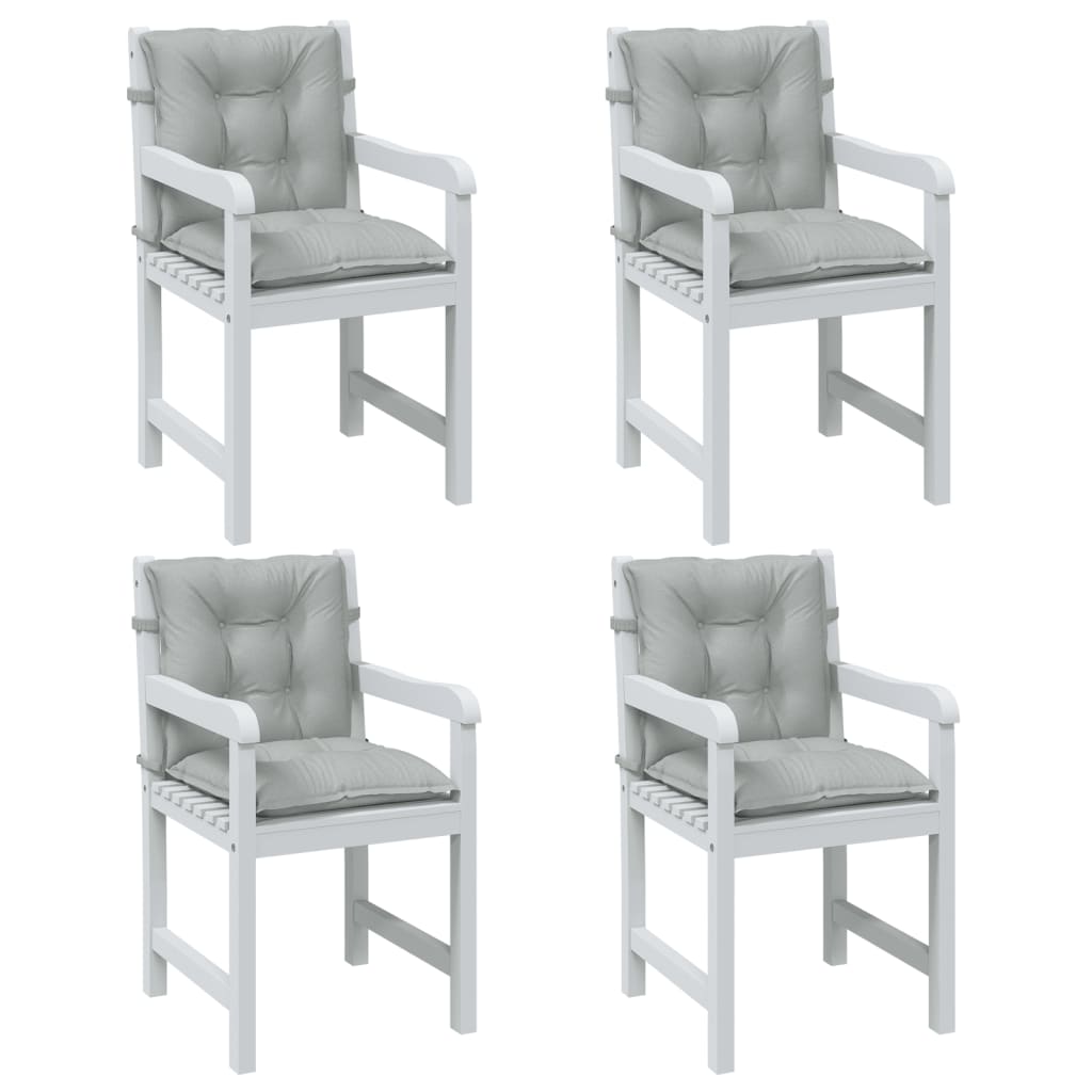 Cuscini Sedia Schiena Bassa 4 pz Grigio Mélange 100x50x7 cm | homemem39