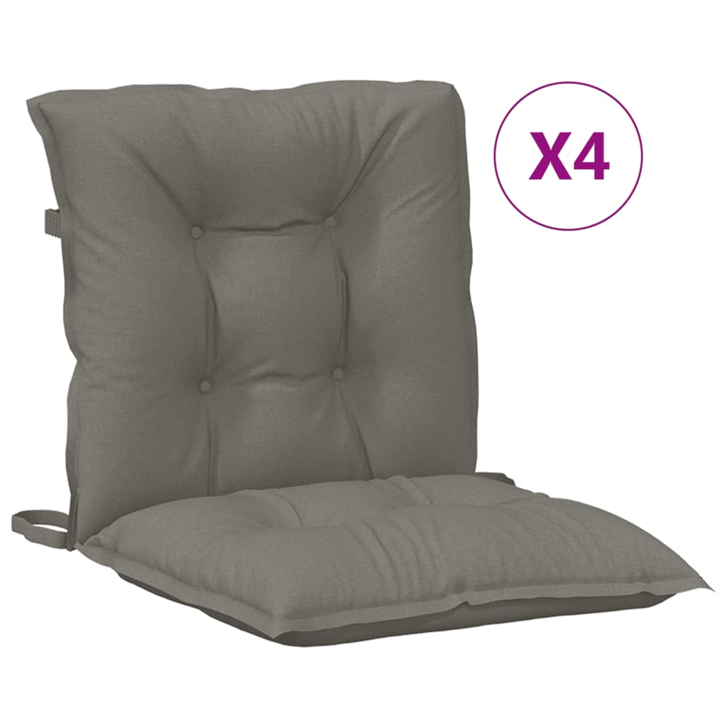 Cuscini Sedia Schiena Bassa 4 pz Grigio Mélange 100x50x7 cm | homemem39