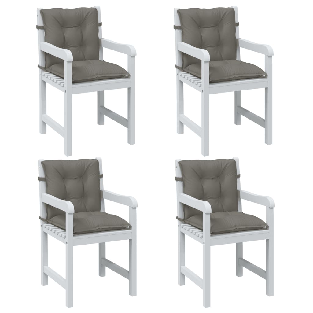 Cuscini Sedia Schiena Bassa 4 pz Grigio Mélange 100x50x7 cm | homemem39