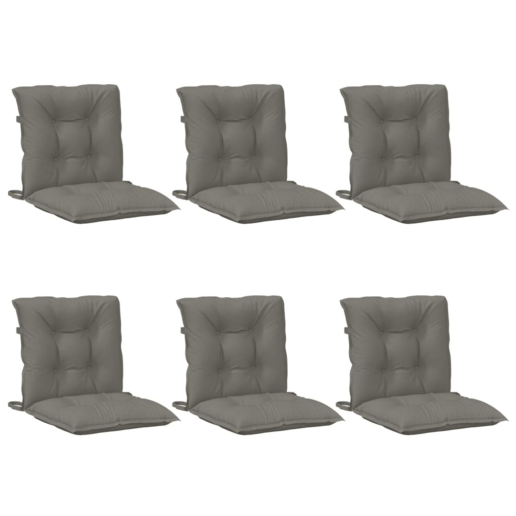Cuscini Sedia Schiena Bassa 6 pz Grigio Mélange 100x50x7 cm | homemem39