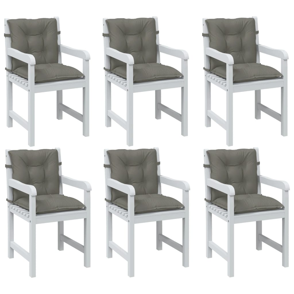 Cuscini Sedia Schiena Bassa 6 pz Grigio Mélange 100x50x7 cm | homemem39