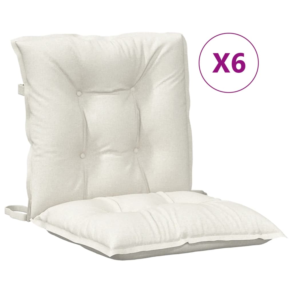 Cuscini Sedia Schiena Bassa 6 pz Crema Mélange 100x50x7 Tessuto | homemem39