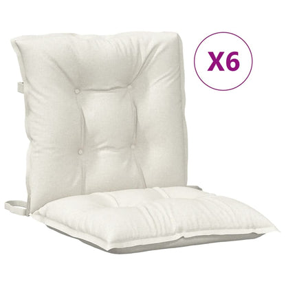 Cuscini Sedia Schiena Bassa 6 pz Crema Mélange 100x50x7 Tessuto | homemem39