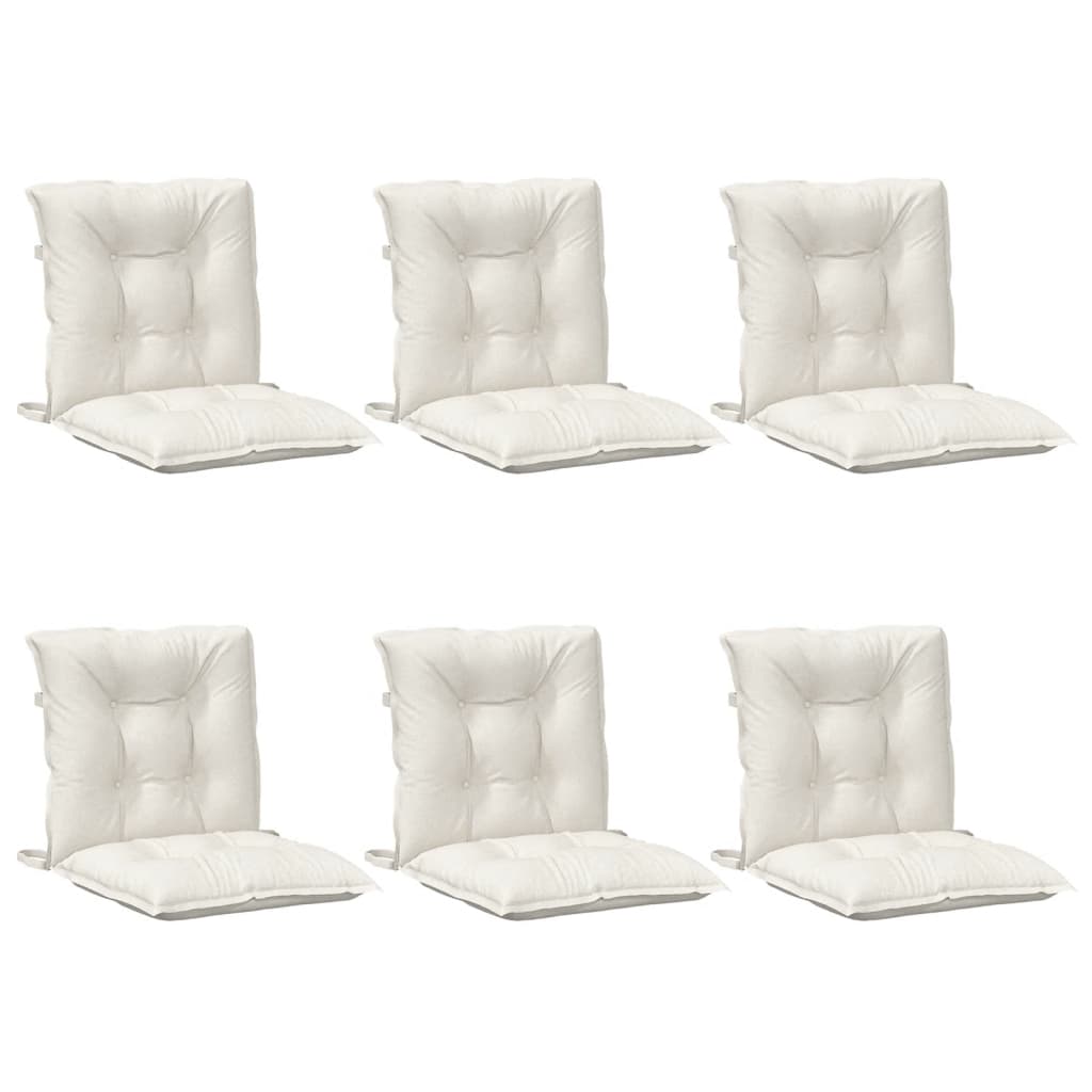 Cuscini Sedia Schiena Bassa 6 pz Crema Mélange 100x50x7 Tessuto | homemem39
