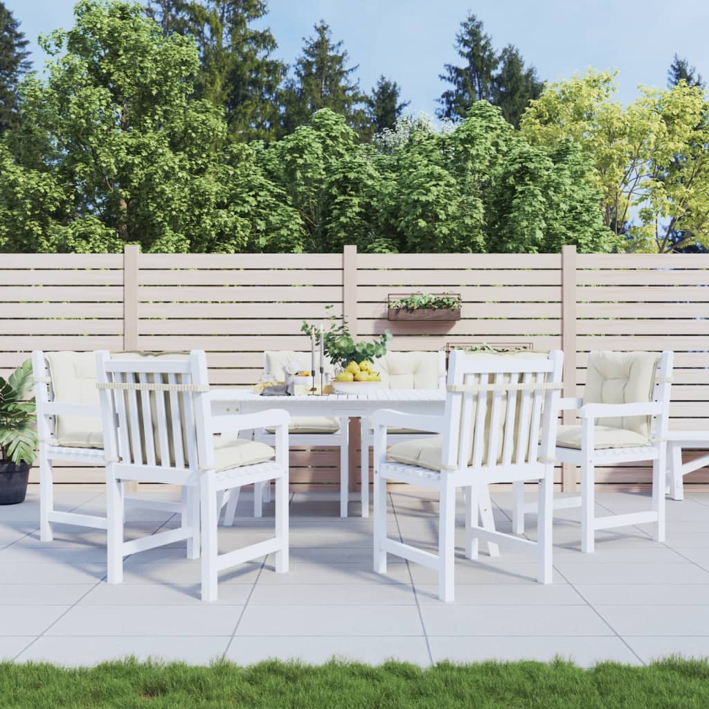 Cuscini Sedia Schiena Bassa 6 pz Crema Mélange 100x50x7 Tessuto | homemem39