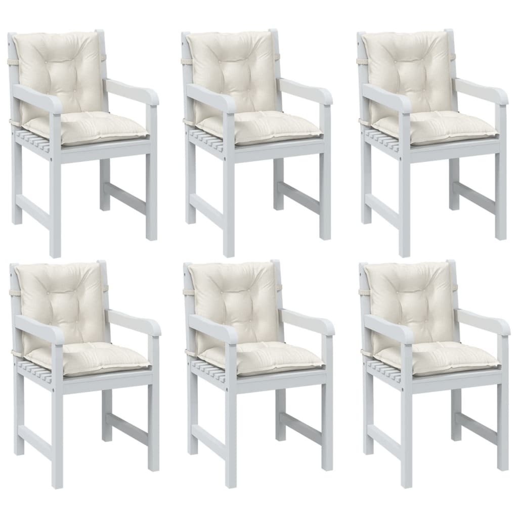 Cuscini Sedia Schiena Bassa 6 pz Crema Mélange 100x50x7 Tessuto | homemem39