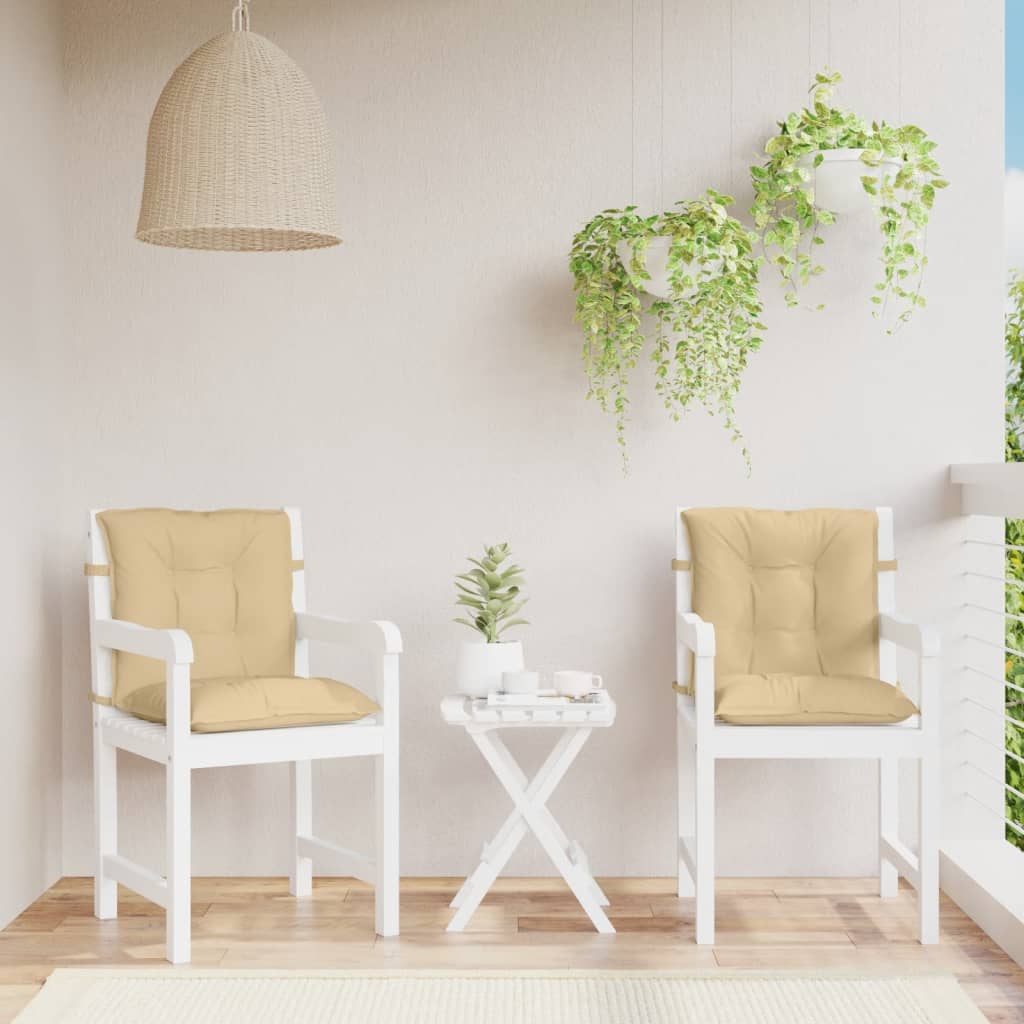 Cuscini Sedia Schiena Bassa 2 pz Beige Mélange 100x50x7 Tessuto | homemem39