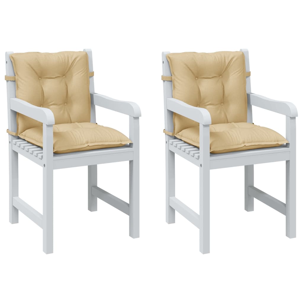 Cuscini Sedia Schiena Bassa 2 pz Beige Mélange 100x50x7 Tessuto | homemem39