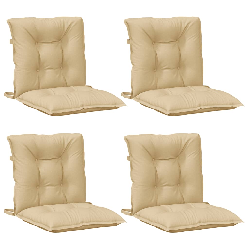 Cuscini Sedia Schiena Bassa 4 pz Beige Mélange 100x50x7 Tessuto | homemem39